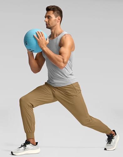 Image of Pudolla Men's Lightweight Jogger with Pockets 4-Way Stretch Sweatpants Workout Runing Athletic Track Pants
