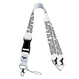 Lanyard for Keys Neck Strap Keychain ID Holder Keyring for Women Phones Bags Keys Cell Phones Bags Accessories-Detachable Lanyard with Quick Release Buckle (White)