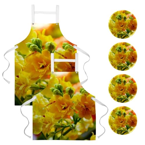 Tablier de cuisine avec 4 broches lot de 2 lavable pour la pâtisserie et le travail