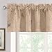 H.VERSAILTEX Energy Saving Curtain Valances for Living Room, Matching with Curtain Panels (Rod Pocket, 52" W x 18" L, Birds Pattern in Taupe)