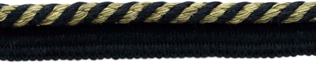DÉCOPRO Package of 18 Yards - Elaborate 3/8 inch Dark Brown Brown Light Brown Veranda Collection Trim Cord with Sewing Lip - Style# 0038V - Color: VNT20 - Mesquite (16.5 M / 54 Ft)