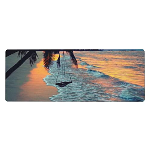 Grand tapis de souris de bureau Coconut Beach pour stabiliser le clavier et la souris