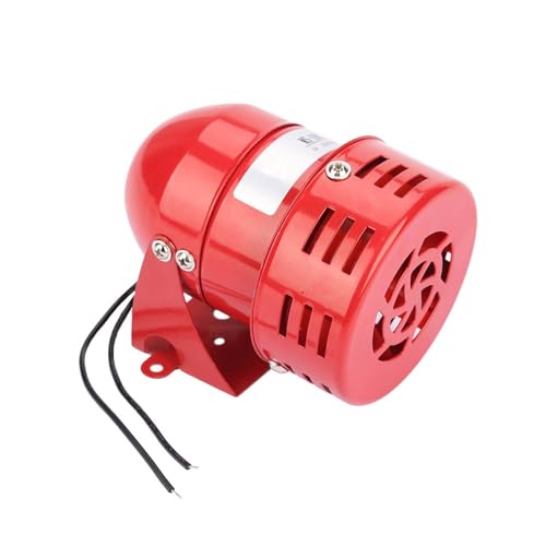 Alarma de Motor de Metal, MS-190 220V Sonido Continuo Rojo 120DB Motor Tornillo de Viento Alarma de Seguridad Electrónico Vigilancia de Seguridad