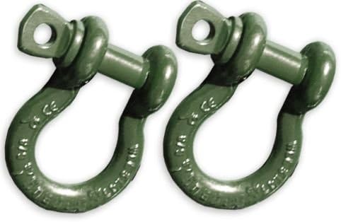 BILLET4X4 3/4 inch D-Shackles 4-3/4 TON – OD Military Green Powdercoated (Pair) (4X4 Recovery)
