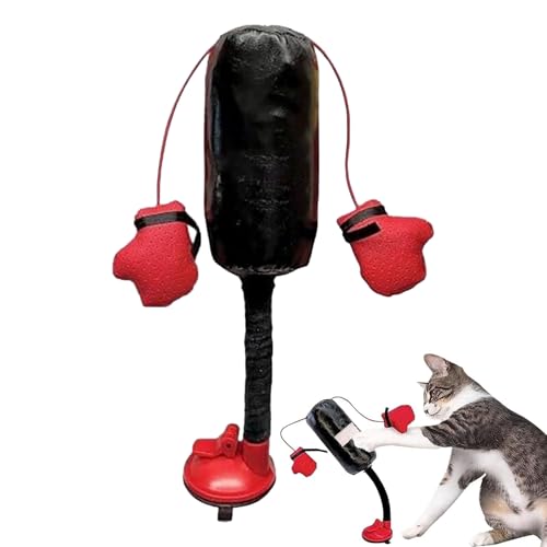 Yiohejy Katzen Boxsack Spielzeug, Interaktives Boxen Katzenspielzeug Mit Handschuhen | Für Katzen Zubehör | Spielzeug Zur Linderung Von Langeweile Bei Katzen, Für Geistige Stimulation