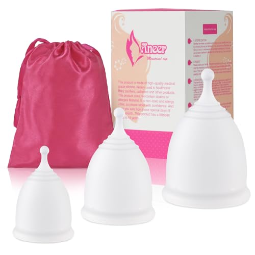 ACWOO Menstruationstasse, Menstrual Cup Medizinisches Silikon, Mestruationscup Periodentasse, geruchlos, BPA-frei, zertifiziertes menstrual cup für Normale Oder Starke Blutung