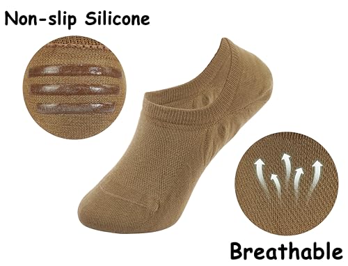 No Show Socks for Women Invisible Low Cut Ankle Socks Flats Boat Anti-Slip Grip 6 Pairs2