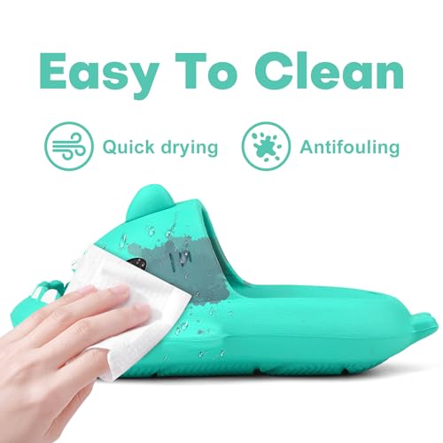 Image of Kids Shark Cloud Slides | Boys Girls Slip On Sandals | Toddler Beach Slippers | Youth Fish Flip Flops Pool Shower Shoes