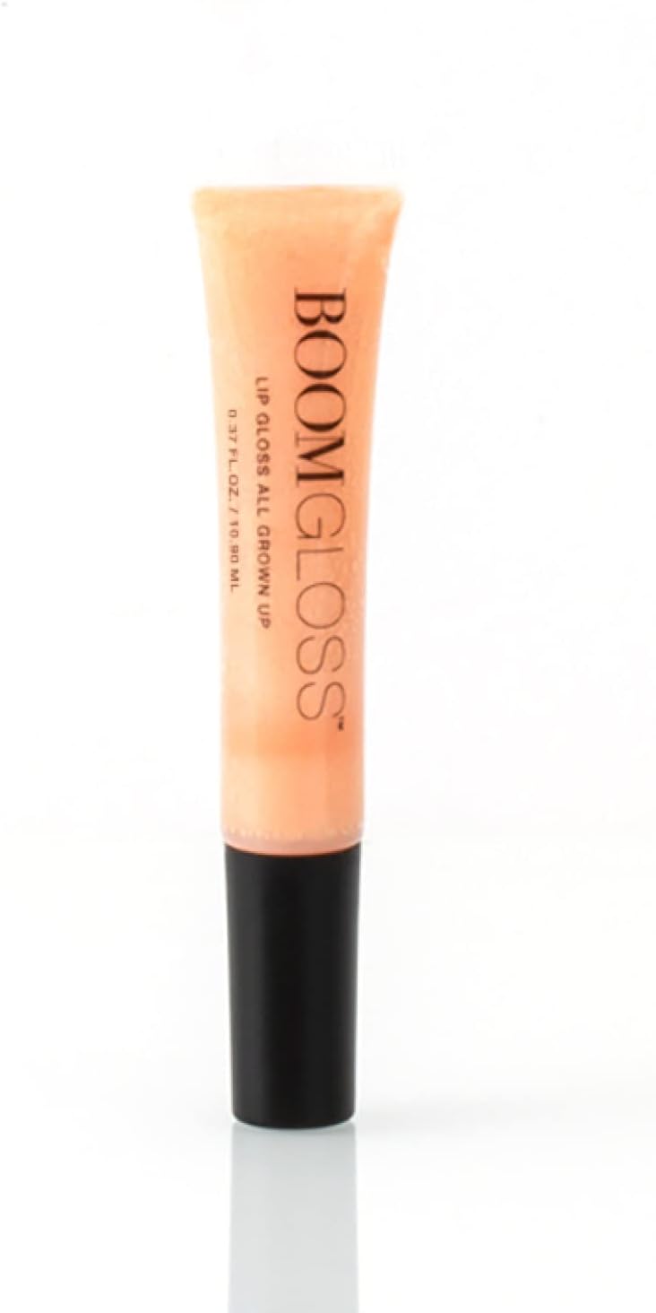 - Boom Gloss ™ Non-Sticky, Hydrating Lipgloss for Radiant Shine, Moisturizing Lip Gloss with Olive Squalene, Rosehip Oil, Kukui Seed Oil, Sheer, Natural Finish - Peach Nude Tint