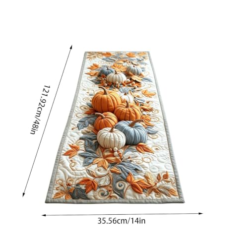 48X14“ 2D Fall Thanksgiving Halloween Table Runner, Pumpkin Table Runner - image 4