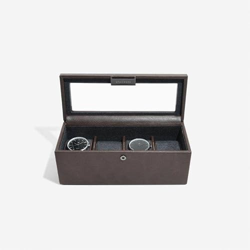 Stackers Men's Brown 4 Piece Watch Box