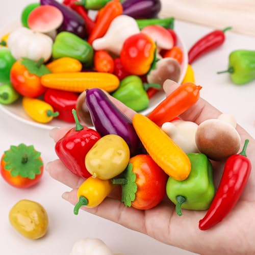 Gresorth 70 Pcs Fake Mini Vegetables Artificial Plastic Vegetables Bulk by Gresorth - Image 6