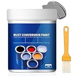 Weatherproof Rust Converter Paint for Metal, Water-Based Anti for Metal Protection, Rust Remover for Metals, Water-Based Metallic Paint for Automotive Truck Undercoating and Various Metals with Tool (Grey-10.5 Fl Oz)