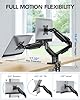 HUANUO Dual Monitor Stand, Fully Adjustable Monitor Desk Mount for 13–32″ Computer Screens, Full Motion VESA 75x75/100x100 with C-Clamp & Grommet Base, Each Arm Holds 4.4 to 19.8 lbs #2