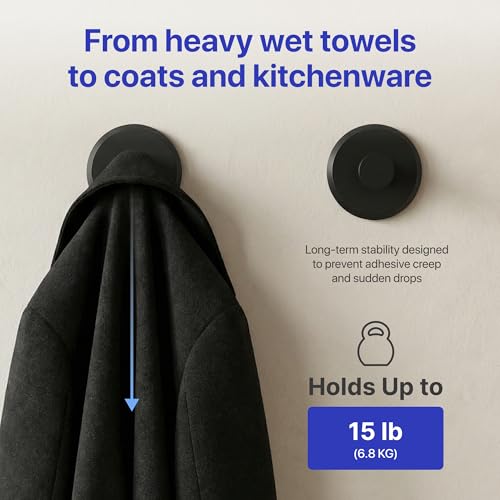 Image of HOME SO Suction Cup Hooks for Shower & Bathroom Towel Holder 2-Pack - Suction Cups Hooks for Hanging Towels, Robes, & Coats - Tiles, Glass Door or Mirror - Shower Hooks & Towel Hooks Organizer - Black