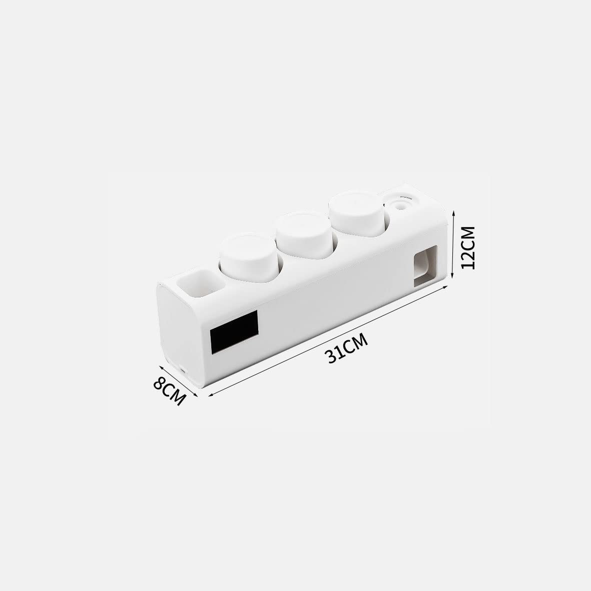 Porta Cepillo de Dientes Soporte de cepillo de dientes inteligente montado en la pared sin estribo de almacenamiento de perforación 6 ranuras del cepillo de dientes, con dispensador de pasta de diente