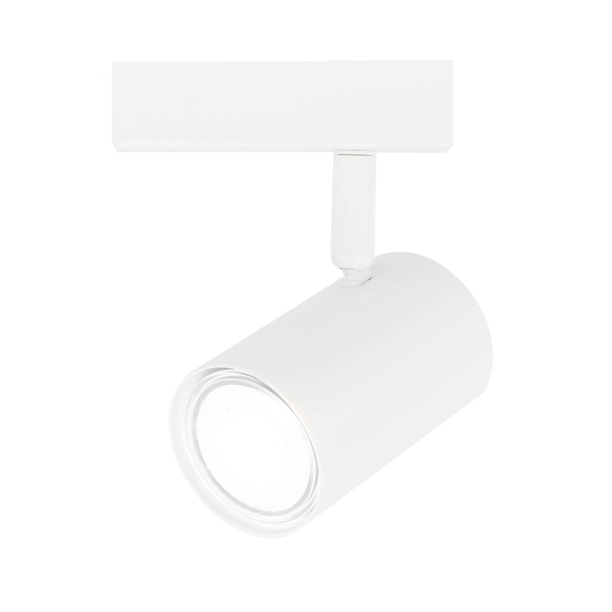 Ledvion - LED Ceiling Spotlight, White 1-Light, Dimmable, 5W, 6500K, Rectangular, GU10 Fitting, IP20, Tiltable, Includes GU10 Lamp