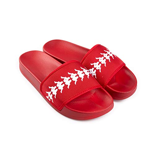 Kappa 222 Banda Adam 12 Unisex Athleisure Sports Lifestyle Slides (Red-White, 6)