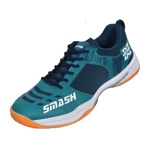 Image of Vector X Smash Men's Badminton Court Shoe - Breathable Mesh & PU Upper, EVA‑Phylon Cushioning & Non‑Marking Rubber Sole