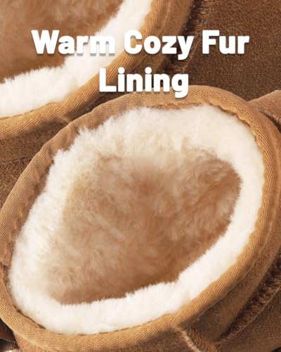 Mini Snow Boots for Women Anti-Slip Womens Boots Fur Fleece Lined Ankle Boot Winter Suede Snow Boots Indoor & Outdoor2