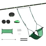 Tree Swing for Kids Outdoor with Slackline Portable Tree Swing Hanging Kit, Easy-to-Install Between Trees at a Distance of 2-6 Meters, Suitable for Multi-Scenario Play, 200lbs (Green)