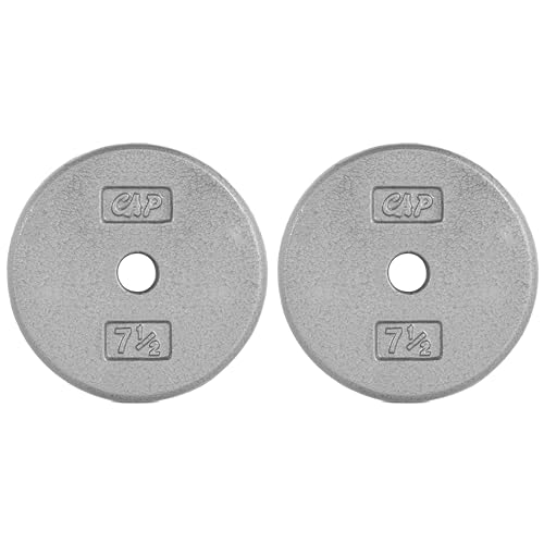 Image of CAP Barbell Standard 1-Inch Cast Iron Weight Plates - Singles & Sets | 1.25-50 lbs | Multiple Options