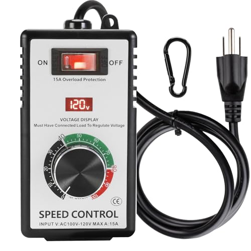 Variable Motor Speed Controller AC 100v-120V 15A 4000W Speed Control Switch Regulator for Router Fan and Polishing Machine - Electronic Voltage Overload Protection and LED Display