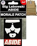Big Lebowski Abide Morale Patch | 2x3 The Dude Patch by RedheadedTshirts | The Dude Abides on Your Tactical Gear, Plate Carrier, Backpack or hat | Movie Morale Patch Made in The USA