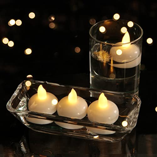 Uonlytech 4pcs Small Led Floating Candles for Weddings Parties and Spa Baths Warm White Light Decorative Water Candles for Enhancing Atmosphere and Romance