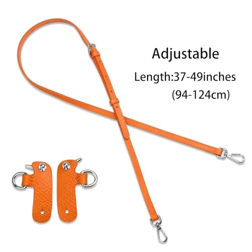Image of Bag Leather Strap Replacement Crossbody Shoulder Straps for MINI Pouch, No Damage Conversion Kits Accessories (MINI-Orange-S)