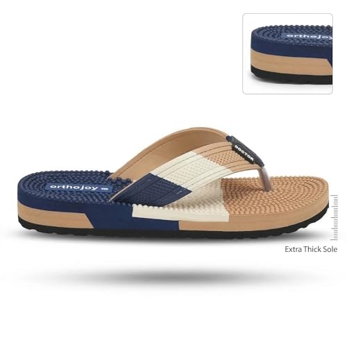 Image of Men's Orthopedic Doctor Slippers with Acupressure Sole | Extra Soft Ortho Chappal for Men | Daily Use Home & Casual Footwear | Soft Cushion Foam Slipper for Man - Lightweight, Anti-Skid Rubber
