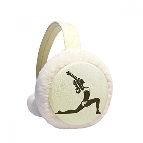 Orejeras de piel falsa de regalo con silueta de yoga para caminatas de invierno