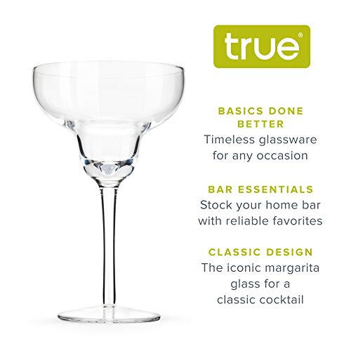 True Margarita Glass, Crystal Stemmed Cocktail Glasses, Dishwasher Safe, Mixed Drink Glasses, Daquiri Glass Holds 10 Oz., Set Of 4, Clear #TOP2