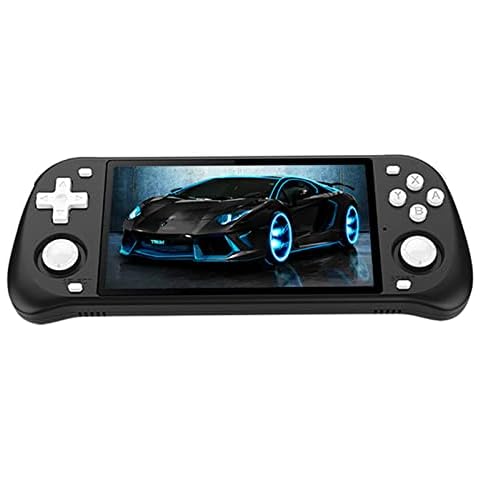 BuLuHAHA Handheld Game Console Powkiddy RGB10 Max 2 10,000 Games, 64G, RK3326 Chip Quad Core WiFi Portable Game Console 5 Inch Open Source System, Retro Console RGB10 Max 2 (Black) Cover