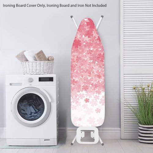 Image of Novelty Ironing Board Cover, Gradient Pink Floral Pattern 15x54 Ironing Board Cover, Stain Resistant and Non Slip, Elastic Edges,Fashion Home Decoration