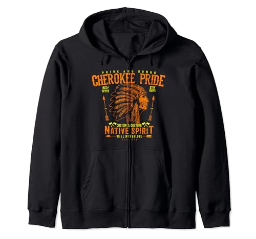 Cherokee Native Indian Pride, Native Spirit- Vintage Zip Hoodie