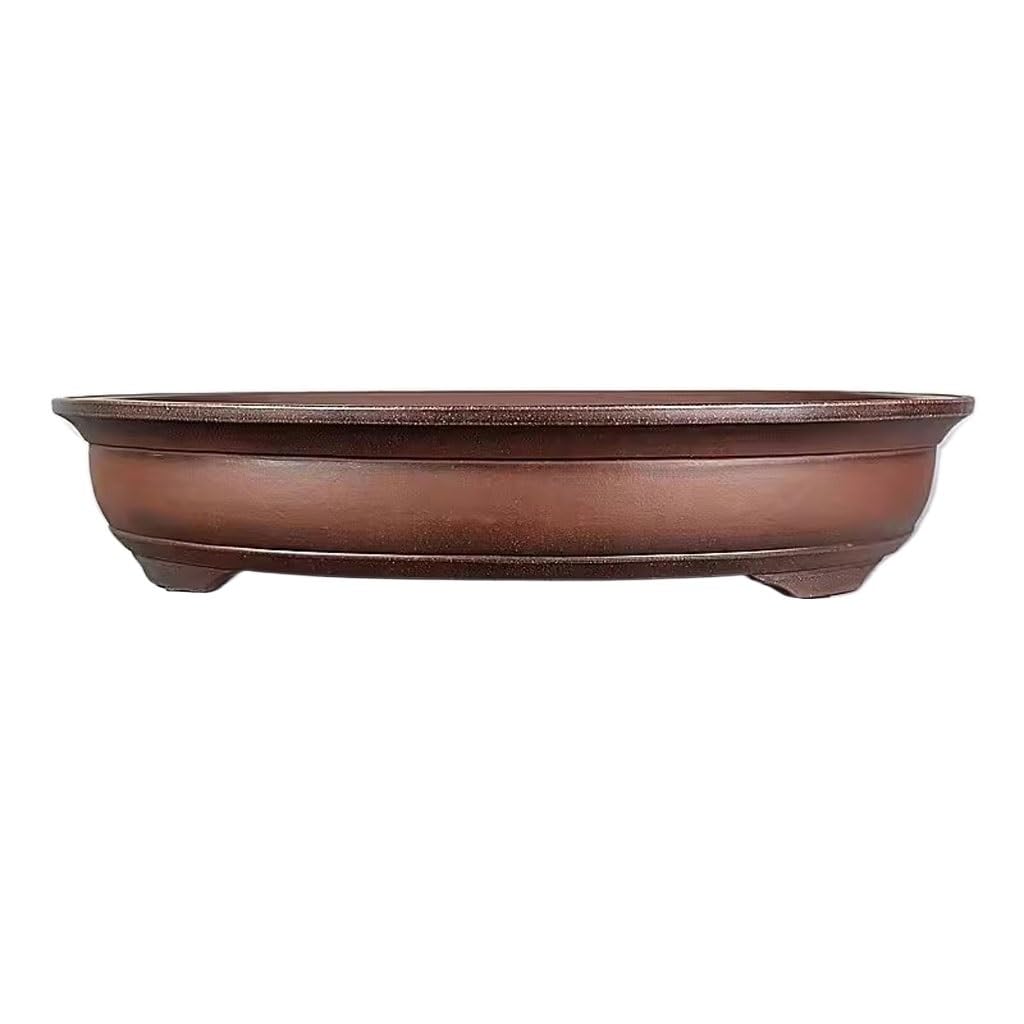 Gelasige One Color Flower Pots Plant Pots Purple Clay Bonsai Flower Pot 27In Handmade Round Shallow Pot Purple Clay Green Plant Pots Outdoor Flower Pots