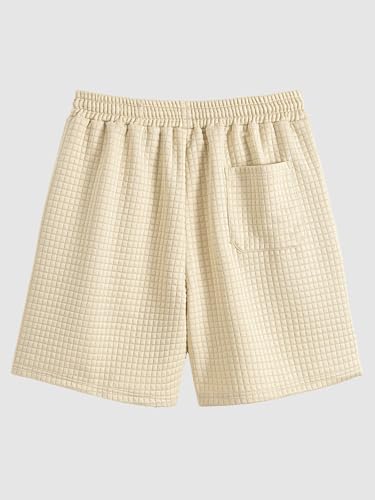 Image of Men's Casual Dual Pockets Design Camp Collar Short Sleeves Shirt Or Drawstring Shorts -Co-ord Available(Shorts Light Coffee /XXL)