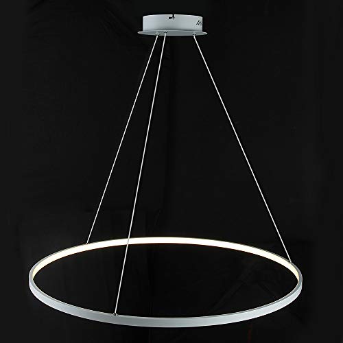 Lámpara colgante de techo regulable de 38W con anillo blanco de 60cm