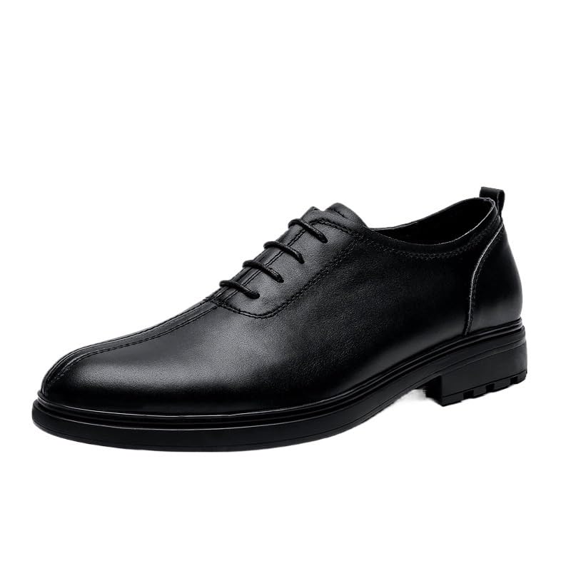 Men's Classic Business Lace Up Dress Shoes Genuine Leather Derby Fashion Formal Tuxedo Walking Shoes Comfortable Non-Slip Low Top Work Shoes