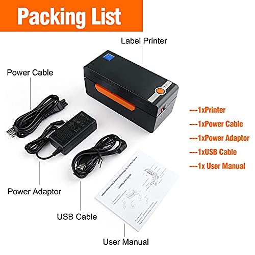 Labelprinter, USB en Bluetooth thermische stickerprinter Verzendlabelprinter Mini draagbare draadloze printer met standaard voor MAC Windows Linux, USB - Image 7