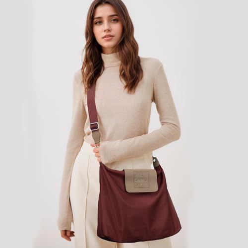 Image of JANKS Large Crossbody Bag for Women Fabric Nylon Casual Commuter Trendy Fashion Hobo Shoulder Ladies Travel Handbag