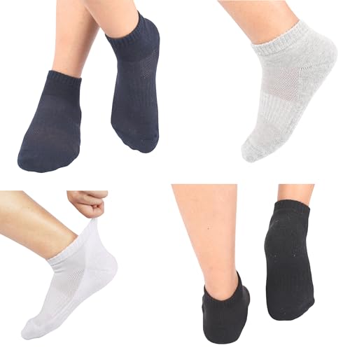 Image of Women Cotton No Show Mesh Socks Low Cut Breathable Reinforced Double Layer Cushioned Seamless Ribbed Instep Firm Grip