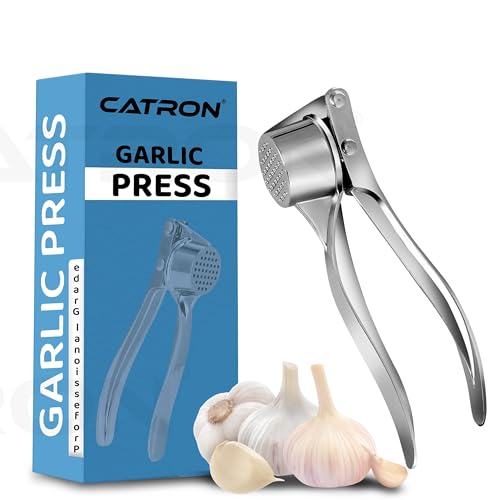 Image of Catron Stainless Steel Garlic Crusher Presser Garlic Press Manual Garlic Mincer | Garlic Cutter Chopper | Easy to Squeeze & Clean for Kitchen