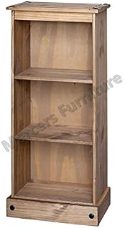 Mercers Furniture Corona Low Narrow Bookcase Light Fiesta Wax