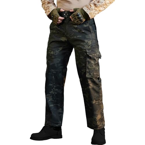 Pantalon de travail tactique cargo homme léger et ample avec taille élastique