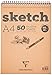 Produktbild Clairefontaine 96904C Skizzenblock mit Doppelspirale Sketch-Papier, Din A4, 21 x 29.7 cm, 50 Blatt, 90 g, weiß