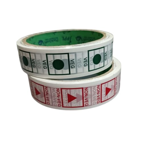 Image of Veg Non Veg Printed Packing Tape Combo Pack of 12 Rolls, 24 mm x