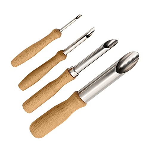 Sctmda Outils de Poterie 4 Pièces Outils de Sculpture en Argile Polymère Outils Perforatrice Demi Ronde Outil Modelage Outil Modelage Argile pour Poterie Céramique Modelage Argile Cover
