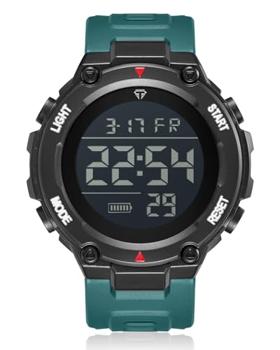 CIVO Herrenuhr Digital Militär Armbanduhr: LED Groß Ziffernblatt Blau Uhren fur Herren - Wasserdicht Digitaluhr mit Stoppuhr Wecker